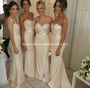 White Strapless Evening Party Dress Sequins Sheath Bridesmaid Dress Yao8